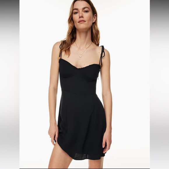 SOLD - Aritzia Wilfred Black Fable Dress Summer Mini Dress Size 8 - Picture 4 of 11